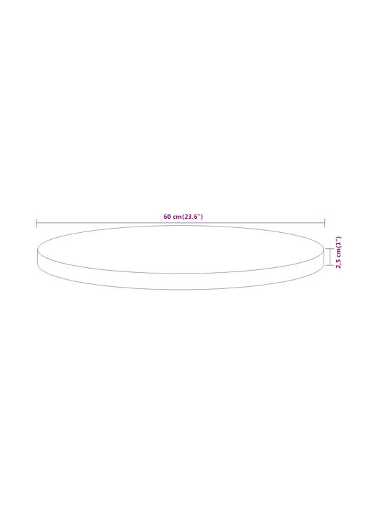 vidaXL Set de măsuțe Rotund Lemn Maro 60cm 1buc