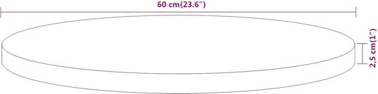 vidaXL Σουπλά Στρογγυλό Ξύλινο Καφέ 60cm