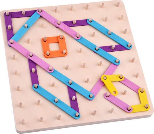 Παιχνίδι Κατασκευών Ξύλινo Large Nail Board για Παιδιά 3+ Ετών
