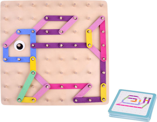 Παιχνίδι Κατασκευών Ξύλινo Large Nail Board για Παιδιά 3+ Ετών