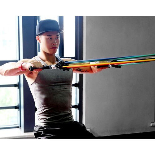 Trizand Röhrenförmige Bänder für das Training mit Griffen Set 5Stück Mehrfarbig 0.13m