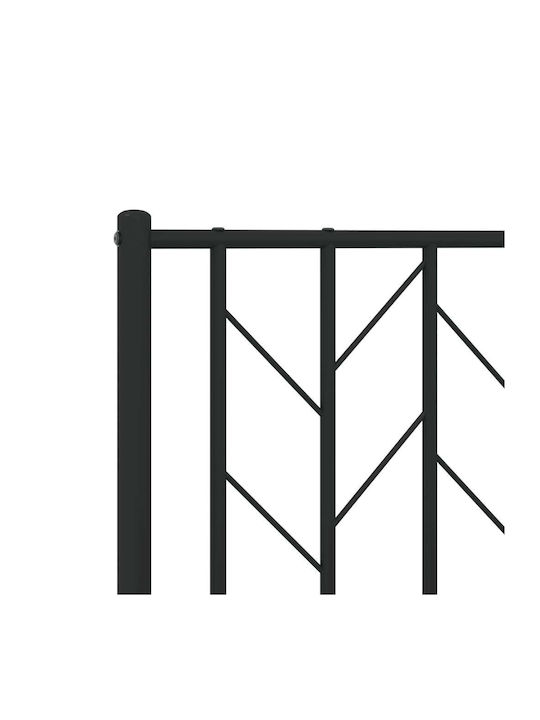 King Size Metallbett Schwarz mit Lattenrost für Matratze 193x203cm