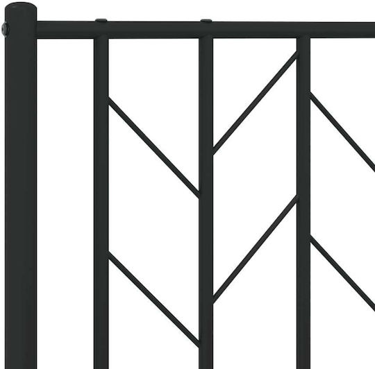 Метално Легло King Size Черно с Дъски за Матрак 193x203см