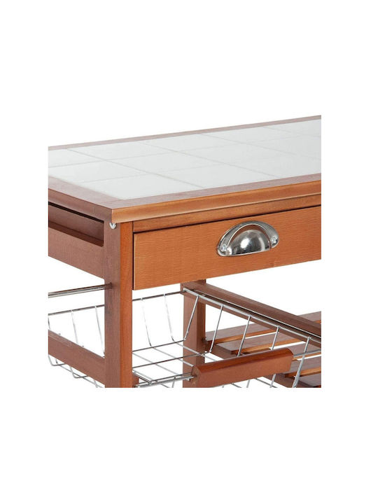 Bakaji Ραφιέρα Κουζίνας Ξύλινη 7 Θέσεων Καφέ 74x37x76cm