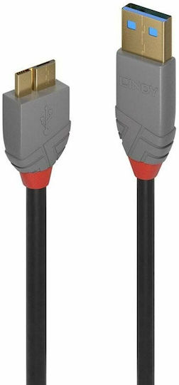 Lindy USB 2.0 Cable USB-A male - Μαύρο 3m 36768