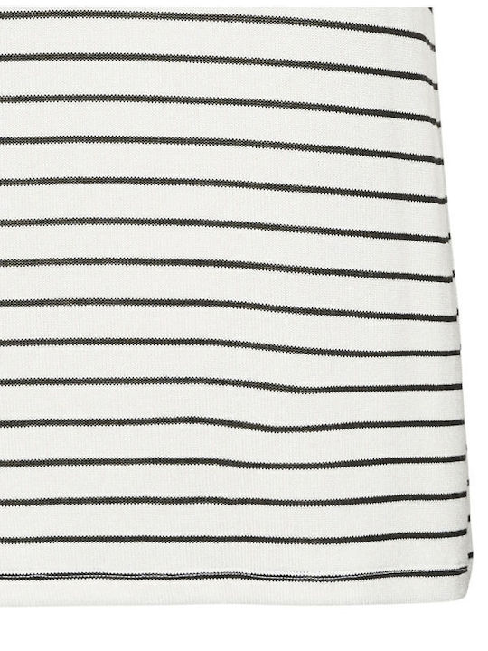 Snow Γυναικείο Αθλητικό T-shirt Ριγέ Λευκό