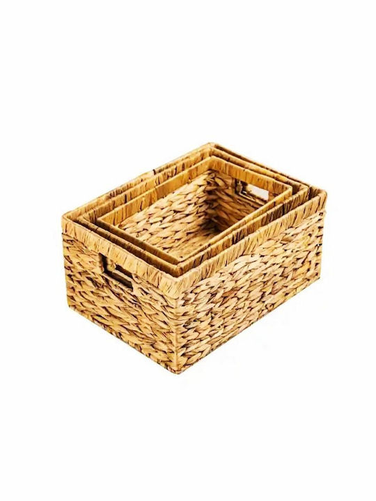 Decorative Basket Wicker with Handles Green 39x28x20cm