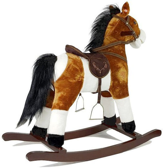Lean Toys Plastic Rocking Toy Horse Brown