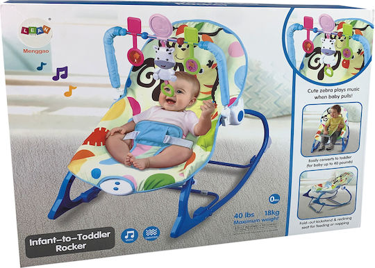 Lean Toys Electric Relax pentru Bebeluși Zebra cu Muzică și Vibrații Multicolor pentru Copil până la 18kg
