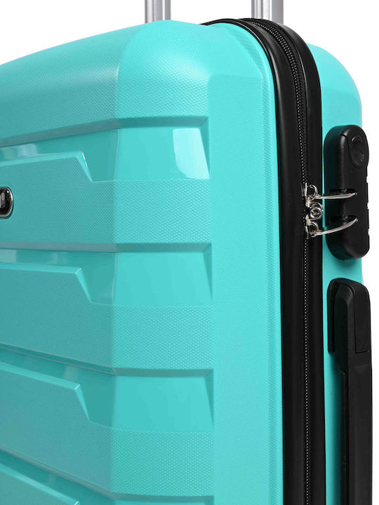 Seagull Βαλίτσα Ταξιδίου Καμπίνας Σκληρή Τιρκουάζ με 4 Ρόδες Ύψους 55εκ.