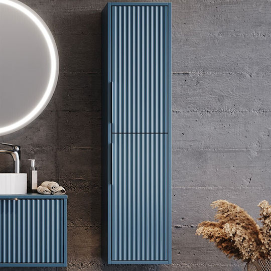 Martin Hole 34 Cabinet de coloană pentru baie Perete cu finisaj mat M35xL32xH160cm Albastru