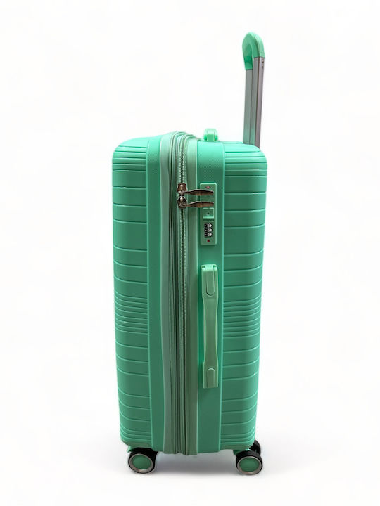 Olia Home Cabin Hard Green Suitcase With 4 Wheels Height 55cm