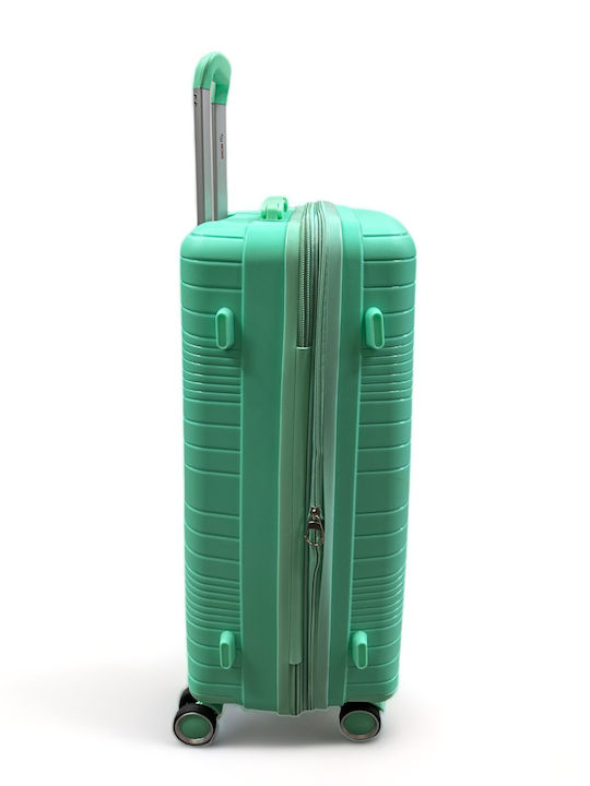 Olia Home Cabin Hard Green Suitcase With 4 Wheels Height 55cm