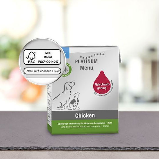 Platinum Pet Food & Care Menu Wet Food for Puppies with Chicken 185gr