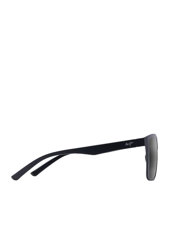 Maui Jim Honokalani Men's Sunglasses with Black Plastic Frame and Black Polarized Mirror Lens 455-02