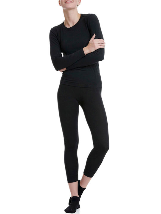 Walk Bluza termica pentru femei cu maneci lungi Negru
