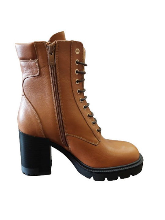 Fardoulis Leather Women's Ankle Boots Tabac Brown