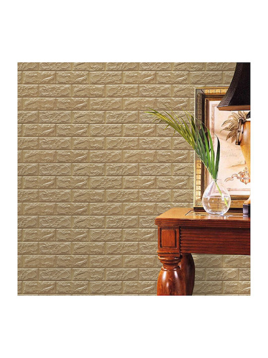 3D Πάνελ Τοίχου Αφρώδες Αυτοκόλλητο 3d Foam Stone Ροζ 77x77εκ.