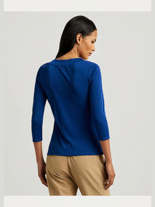 Ralph Lauren Women's Blouse with 3/4 Sleeve Blue