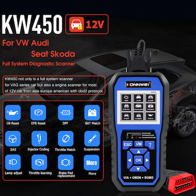 Konnwei Instrument de diagnosticare auto OBD 2 cu Cablu