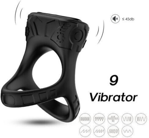 Toyboy Vibrating Cock Ring Schwanz Silikon Schwarz