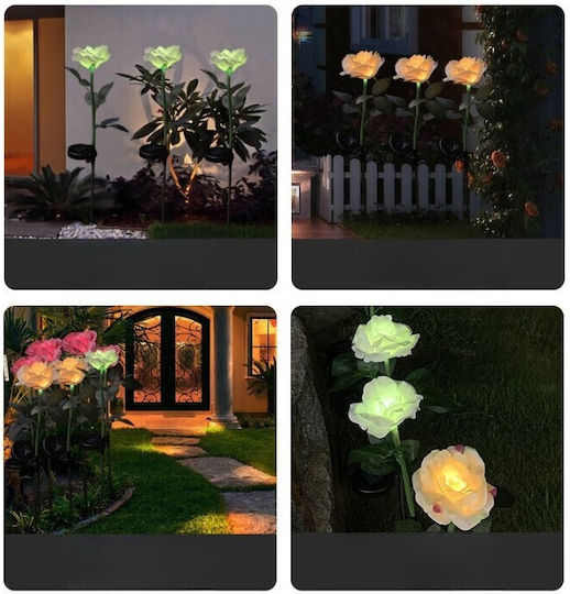 Spiked Lampă Solară Floare cu Alb Cald Lumină IP65