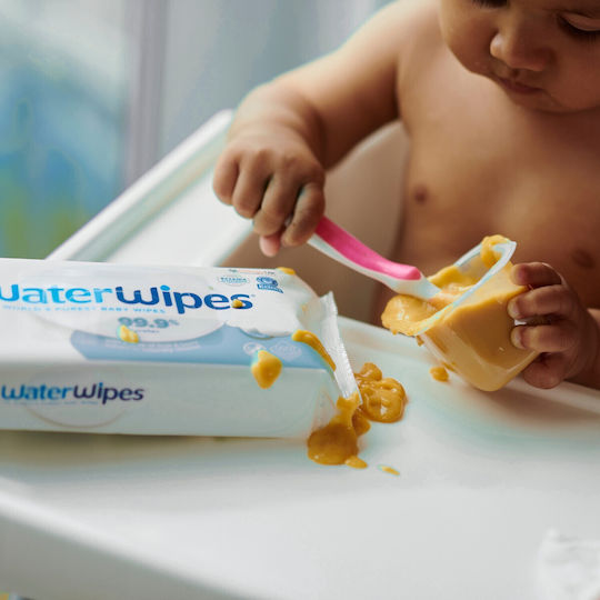 WaterWipes Hypoallergenic Baby Wipes 99.9% Water Fragrance Free Alcohol Free Parabens Free 12x60pcs