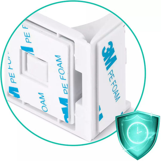 Ricokids Cabinet & Drawer Lock with Magnet made of Plastic in White Color 4pcs