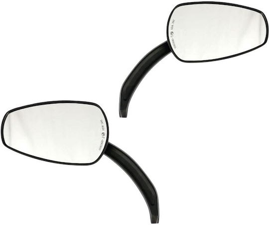 MCS Motorcycle Mirrors 2pcs Black