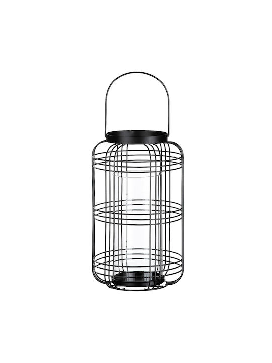 ArteLibre Tabletop Metallic Lantern Black 31cm