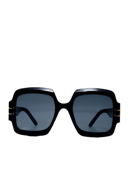 Olympus Sunglasses Γυναικεία Γυαλιά Ηλίου με Μαύρο Κοκκάλινο Σκελετό και Μαύρο Φακό 8486443090200