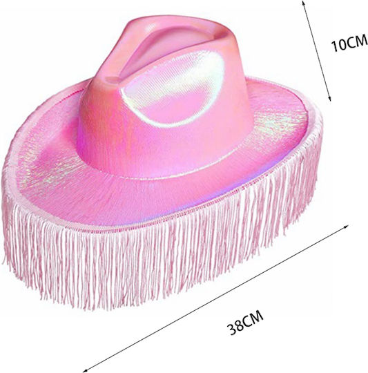 Holographic Fringe Holografic Carnival Hat Pink