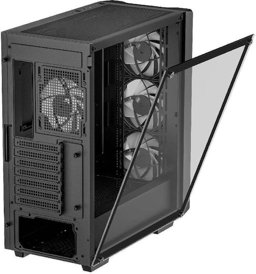 Deepcool CC560 ARGB v2 Gaming Midi-Turm Computergehäuse mit Seitenfenster Schwarz