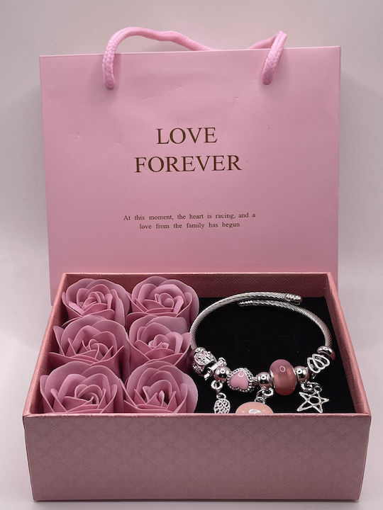6 Rosen Damen Armband aus Stahl 6 Rosen Damen Armband aus Stahl