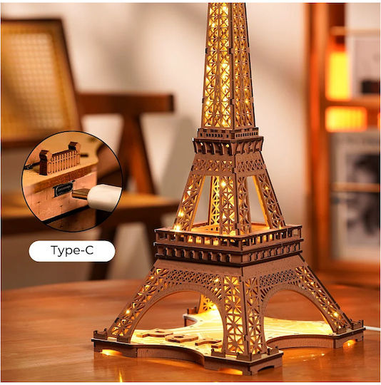Rolife Παιχνίδι Κατασκευών Ξύλινo Night LED of the Eiffel Tower 3D για Παιδιά 14+ Ετών