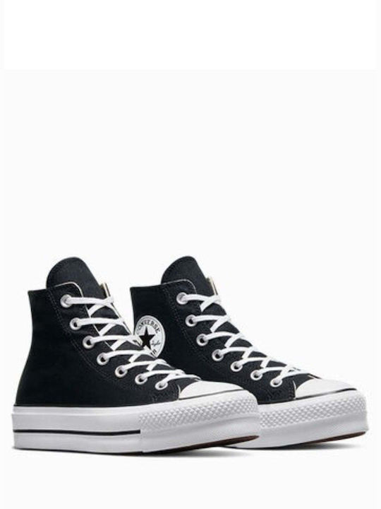 Converse Παιδικά Sneakers High Chuck Taylor All Star Lift Μαύρα