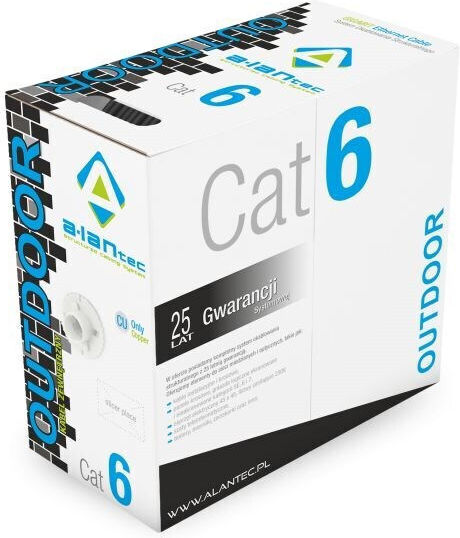 A-LAN U/UTP Cat.6 (Gigabit) Καλώδιο Δικτύου Ethernet χωρίς ακροδέκτες 305m Μαύρο