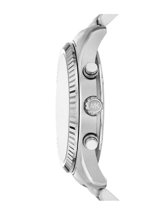 Michael Kors Lexington Women's Watch Chronograph with Silver Metal Bracelet