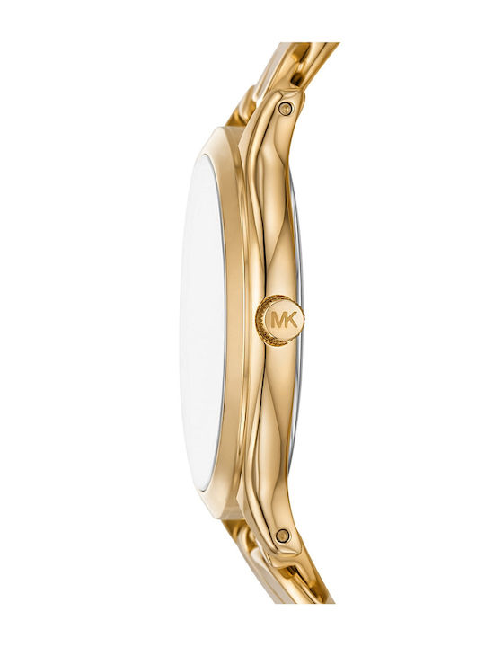 Michael Kors Slim Γυναικείο Ρολόι 38mm Χρονογράφος Μπαταρίας με Χρυσό Μεταλλικό Μπρασελέ