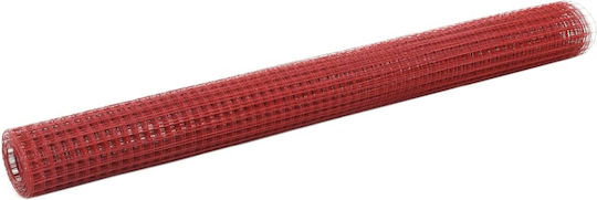 vidaXL Συρματόπλεγμα με Επικάλυψη PVC Κόκκινο 1.5x10m