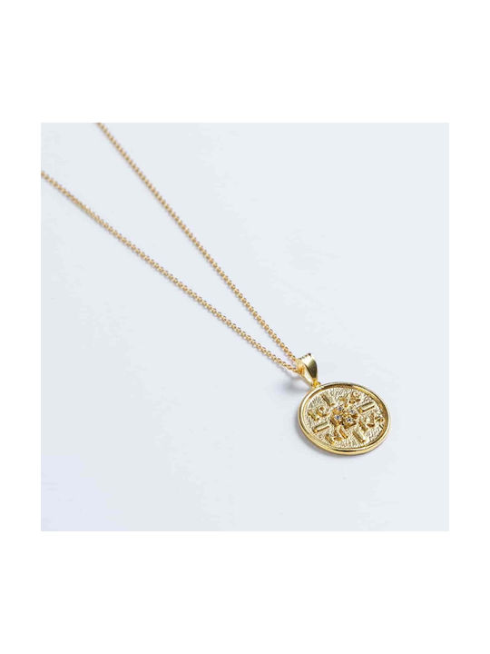 Cuoro Charm Talisman Constantine from Gold-plated Silver with Zircon