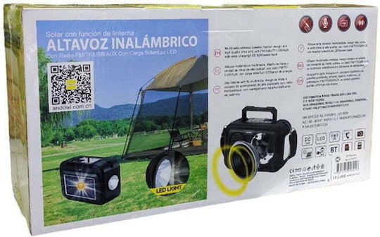 Andowl Q-YX1793 Tragbares Radio Solar mit Bluetooth und USB Schwarz