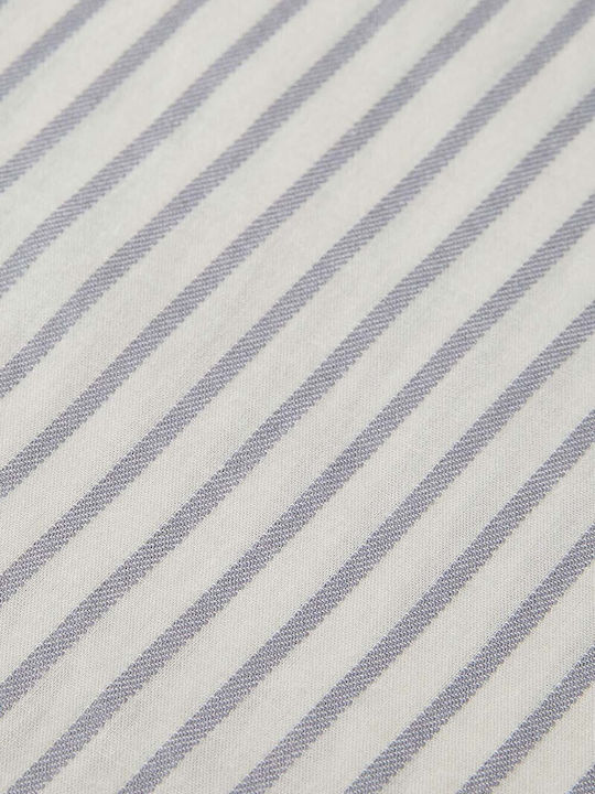 Mânecă lungă Femei Cămașă Dusty Blue Cu dungi