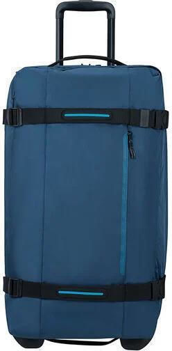 American Tourister Medium Travel Suitcase Fabric Blue with 4 Wheels Height 68cm