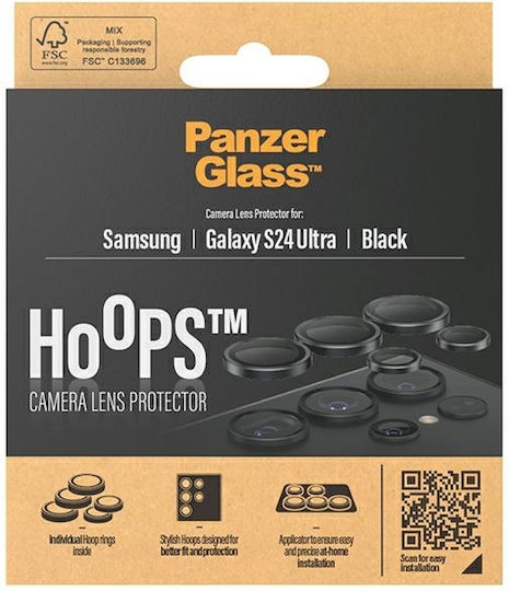 PanzerGlass Hoops Προστασία Κάμερας Tempered Glass Μαύρο για το Samsung Galaxy S24 Ultra