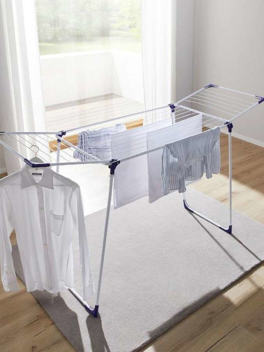 Leifheit Classic 180 Metallic Folding Floor Clothes Drying Rack with Hanging Length 18m