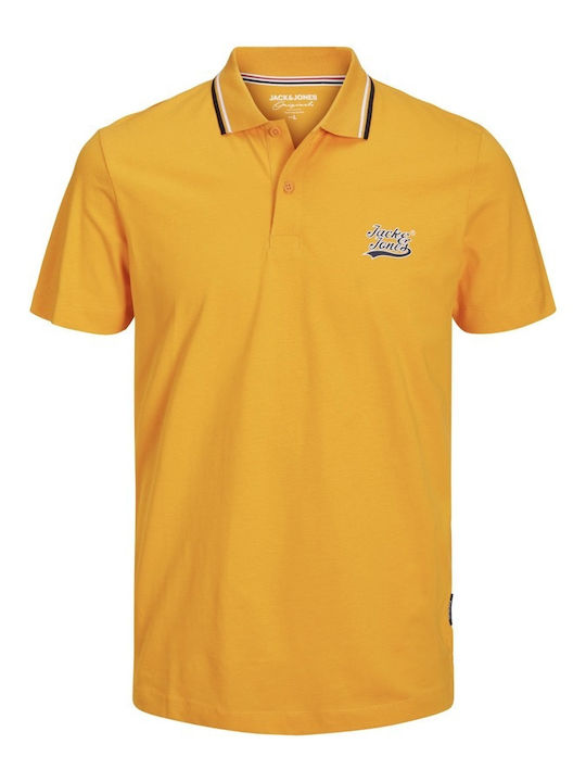 Jack & Jones Bluza Bărbătească cu Mânecă Scurtă Polo Portocalie