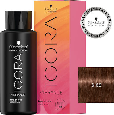 Schwarzkopf Igora Vibrance Ammonia Free 6-68 Ξανθό Σκούρο Σοκολατί Κόκκινο 60ml