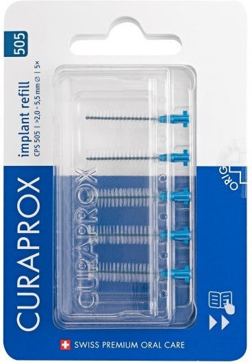 Curaprox Soft Implant Refill CPS505 Ανταλλακτικά για Μεσοδόντια Βουρτσάκια Μπλε 5τμχ