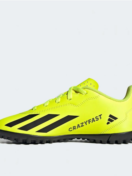 Adidas X Crazyfast Club Kids Turf Soccer Shoes Team Solar Yellow 2 / Core Black / Cloud White